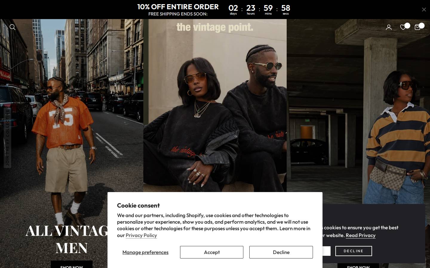 shopthevintagepoint.com homepage screenshot