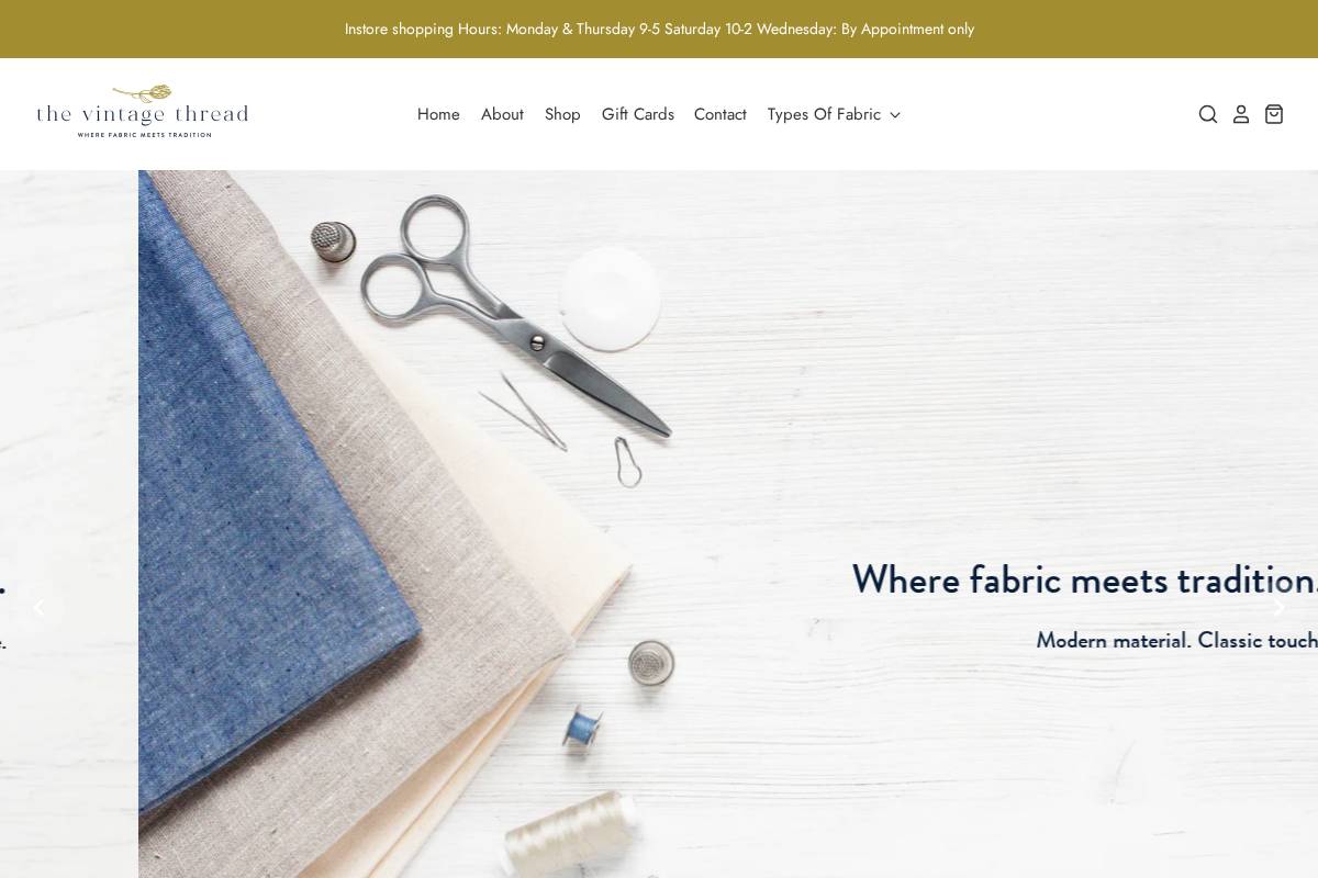 shopthevintagethread.com homepage screenshot