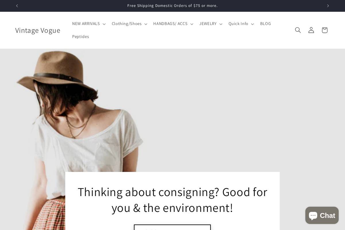 shopthevogue.com homepage screenshot