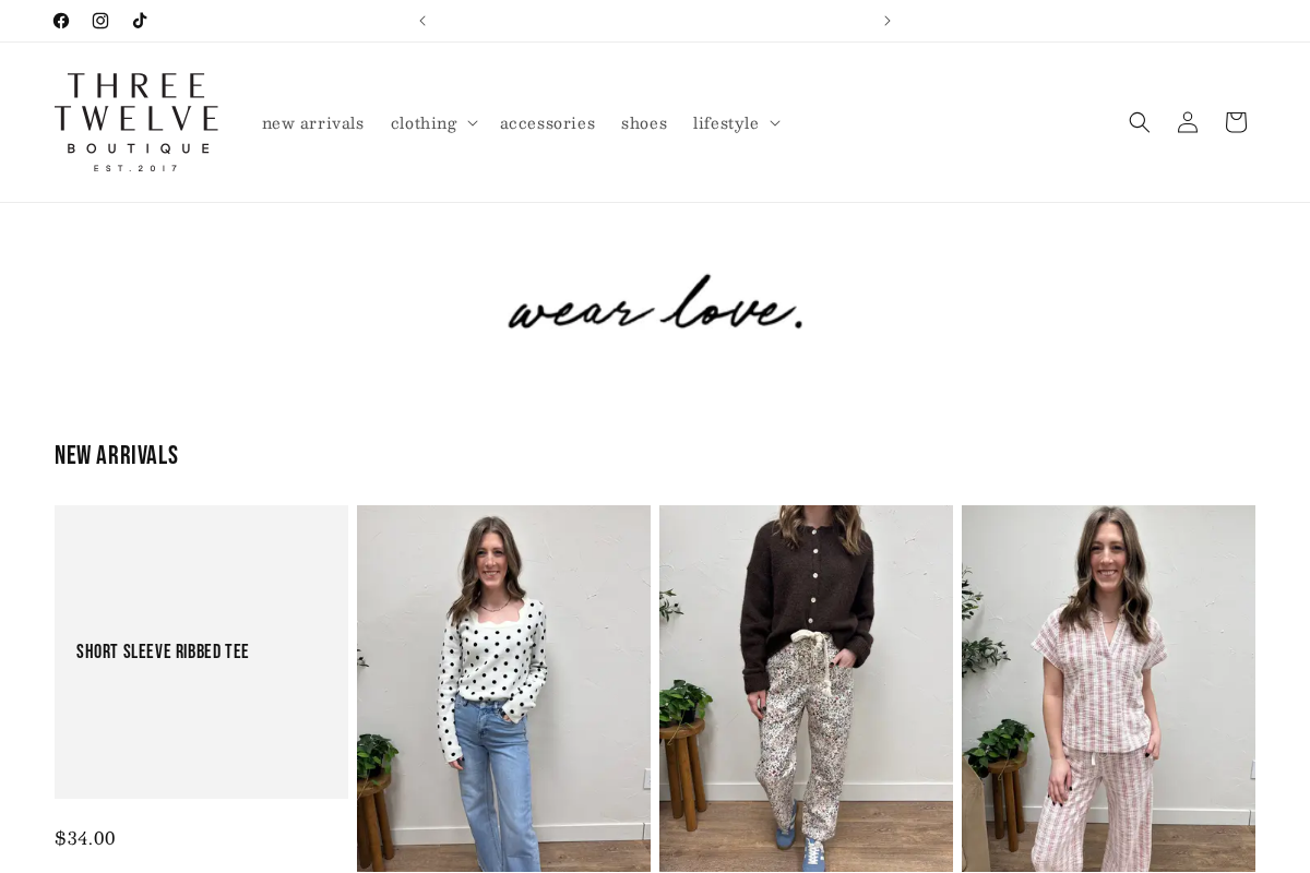 shopthreetwelve.com homepage screenshot