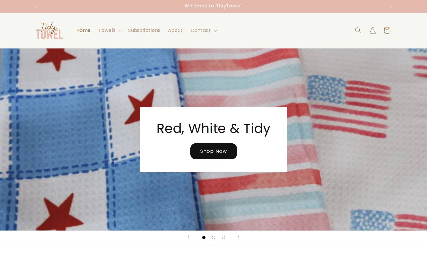 shoptidytowel.com homepage screenshot