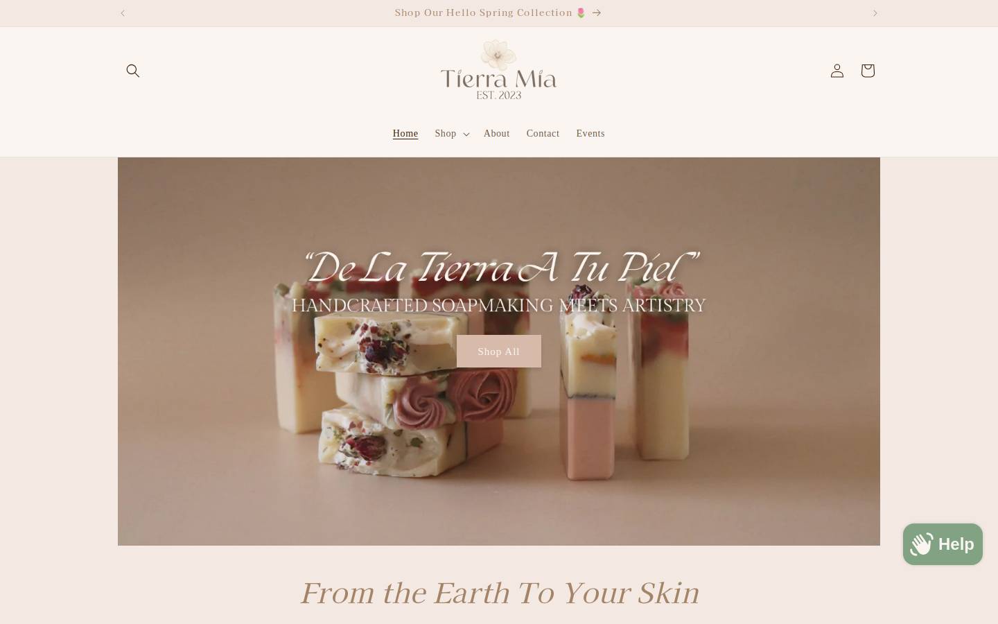 shoptierramia.com homepage screenshot