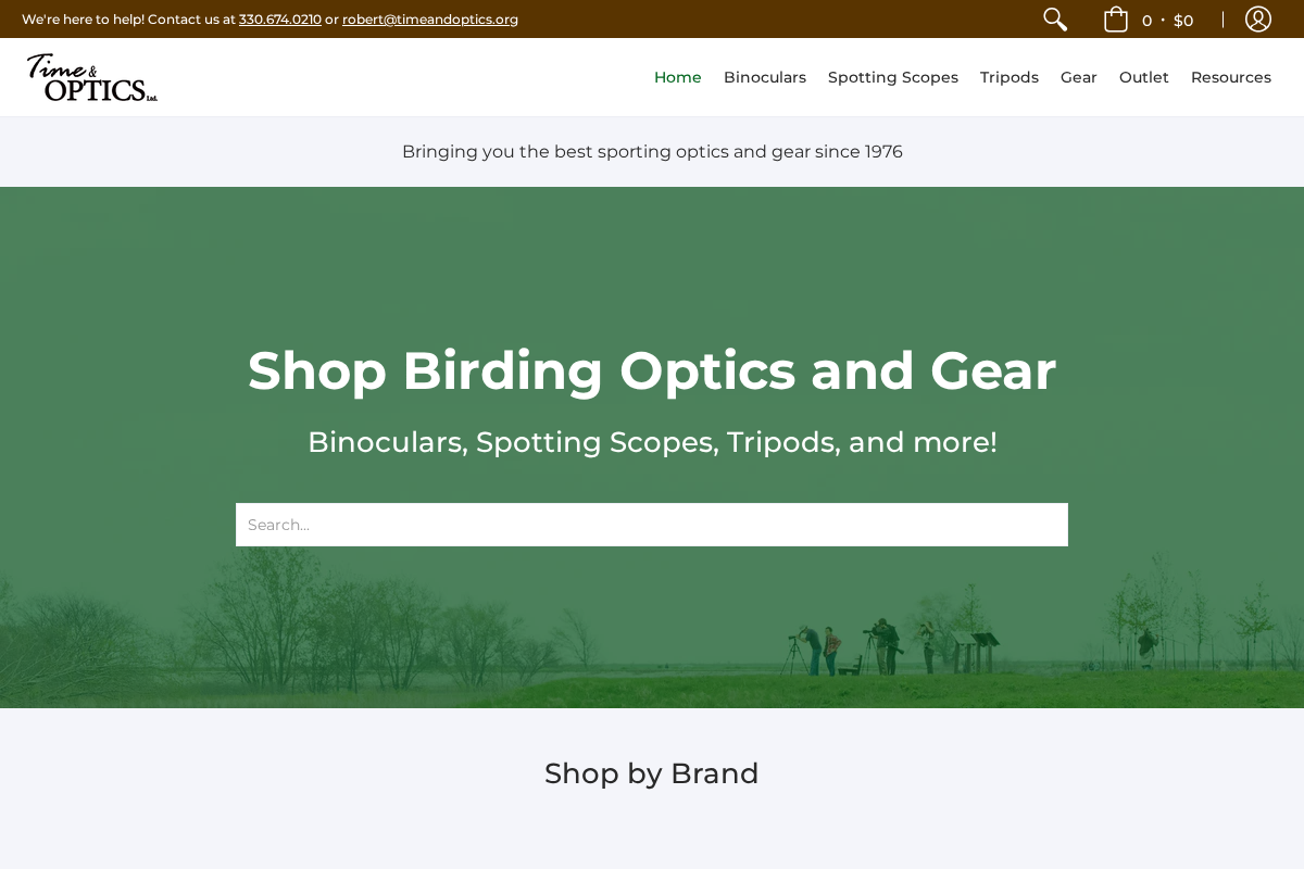 shoptimeandoptics.com homepage screenshot