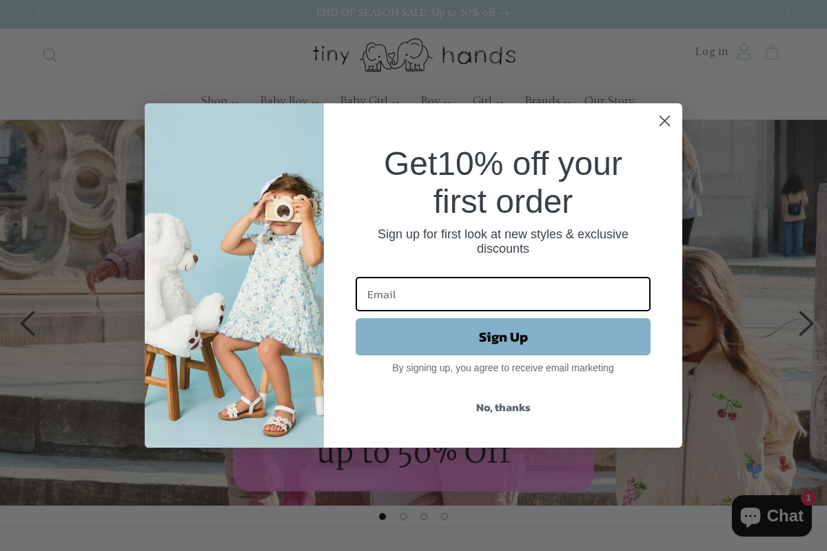 Tiny Hands homepage screenshot
