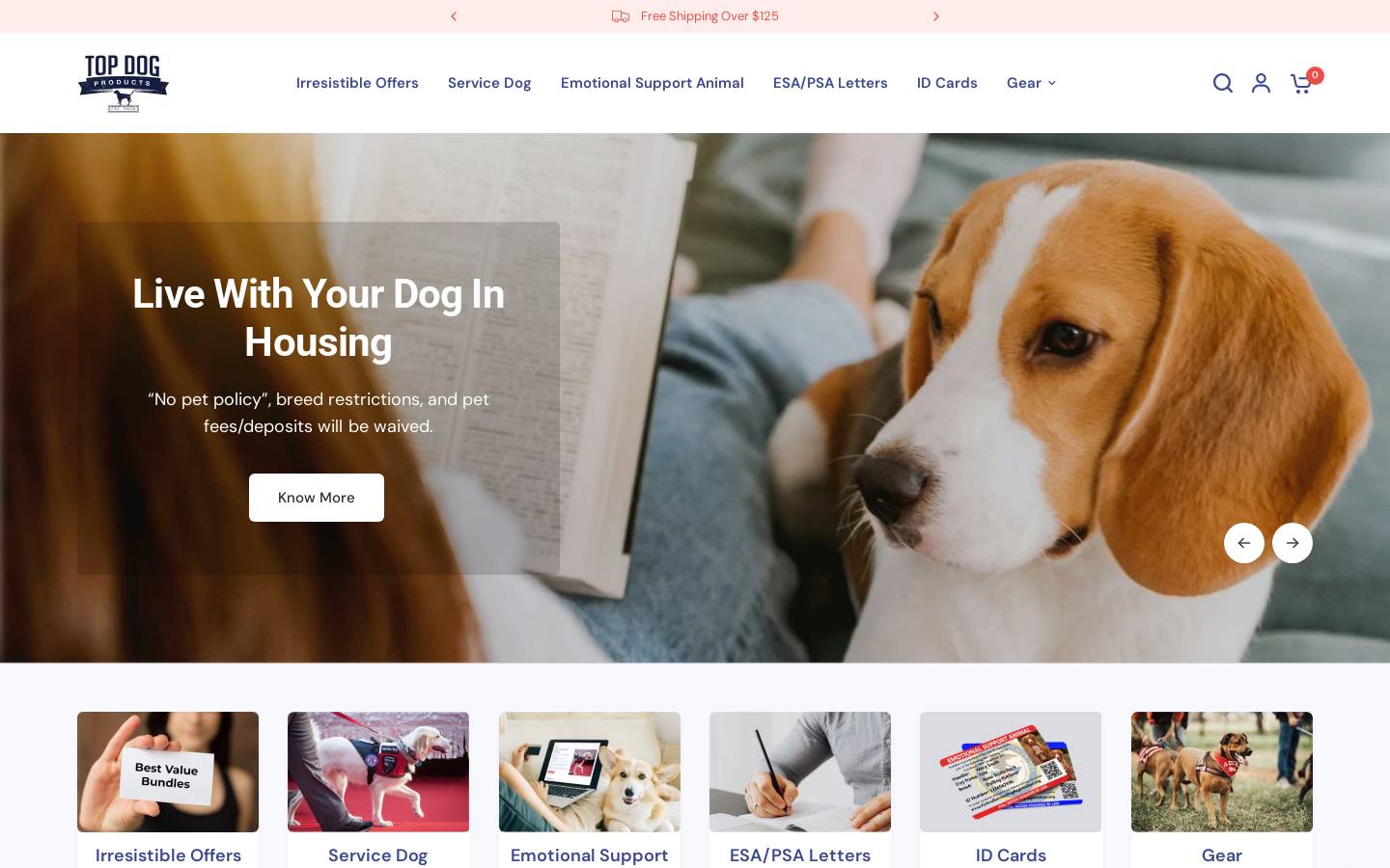 Top Dog Products homepage screenshot