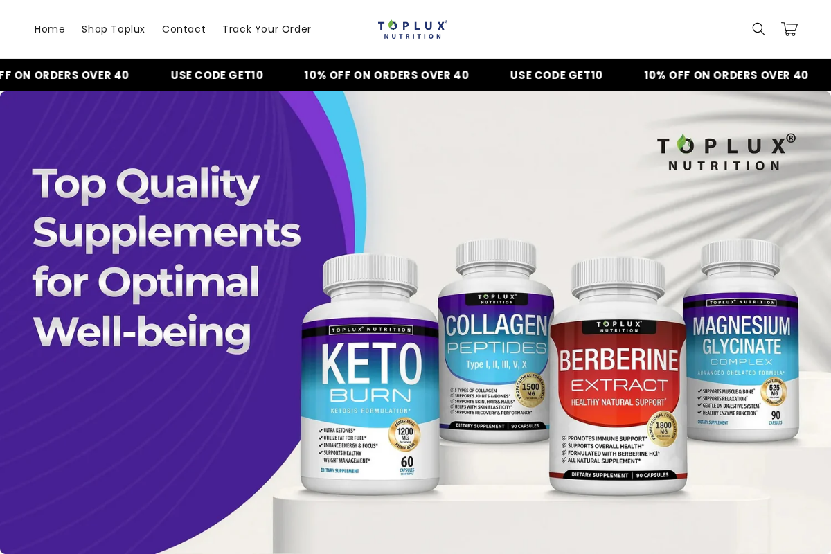 Toplux homepage screenshot