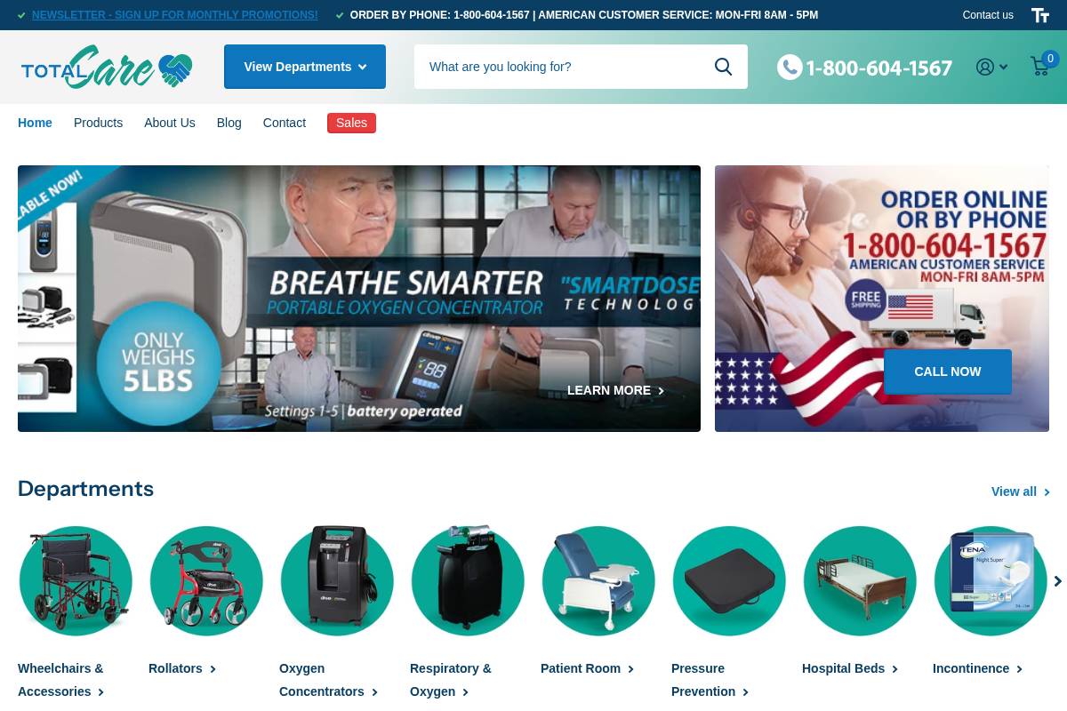 shoptotalcare.com homepage screenshot