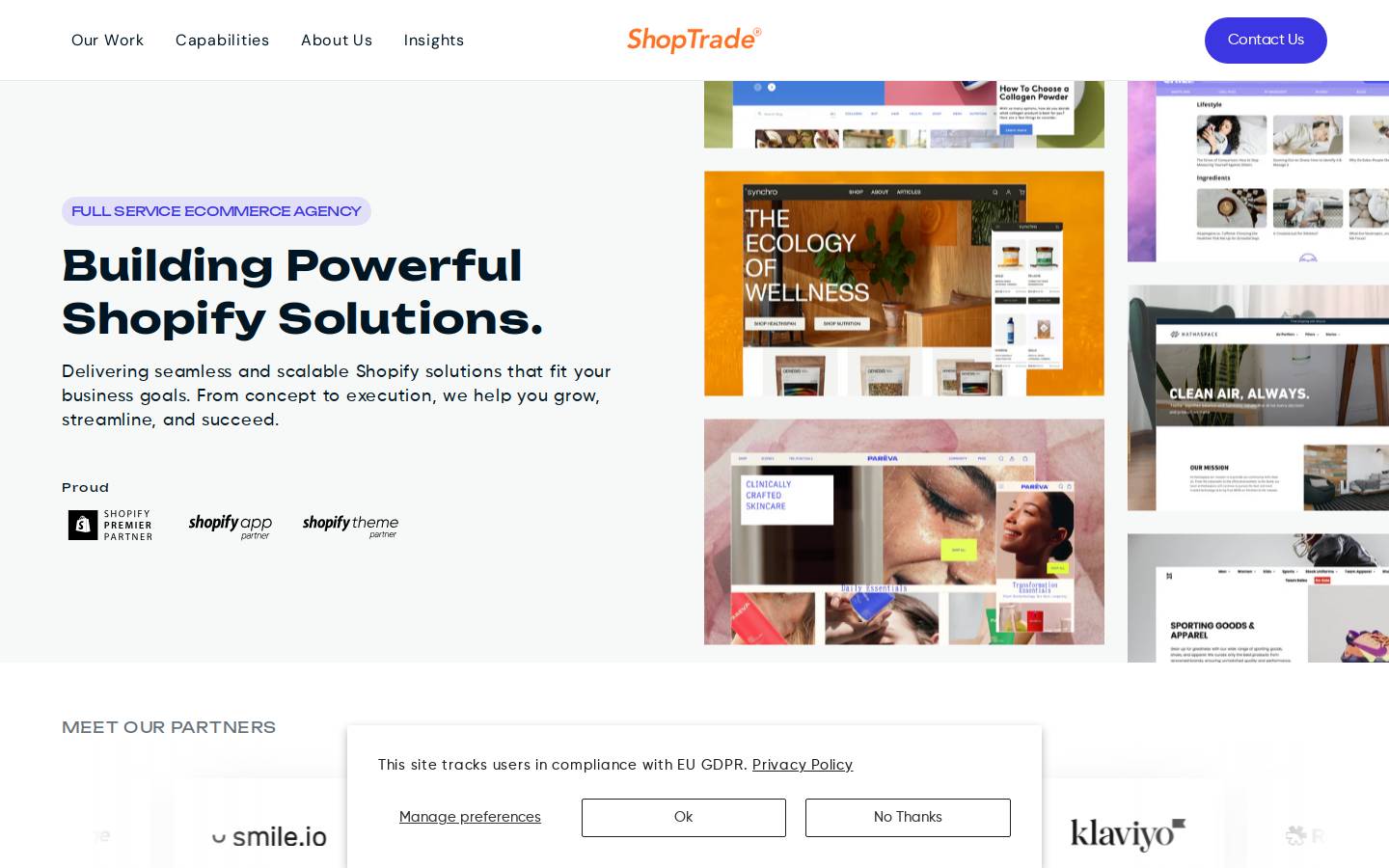 shoptrade.co homepage screenshot