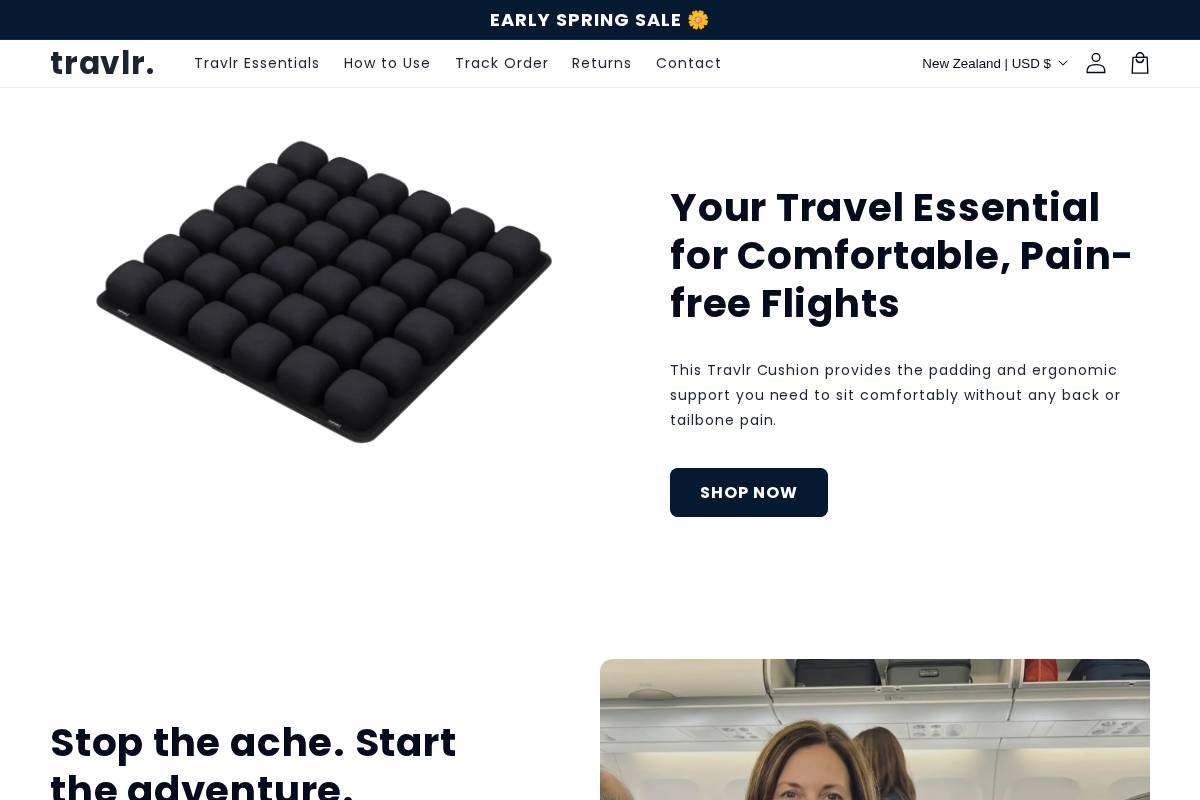 shoptravlr.com homepage screenshot