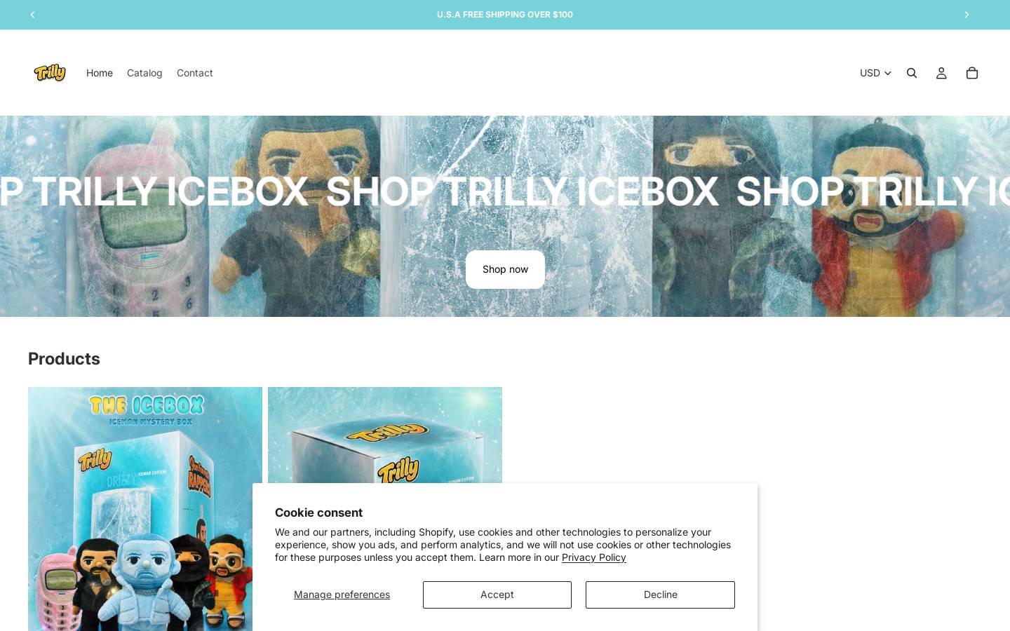 shoptrilly.com homepage screenshot