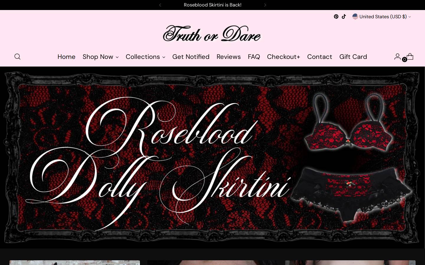 shoptruthordare.com homepage screenshot