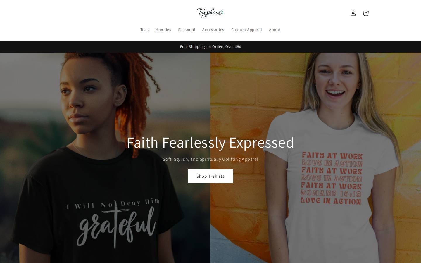shoptryphena.com homepage screenshot