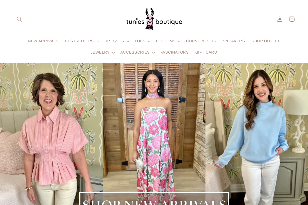 shoptunies.com homepage screenshot