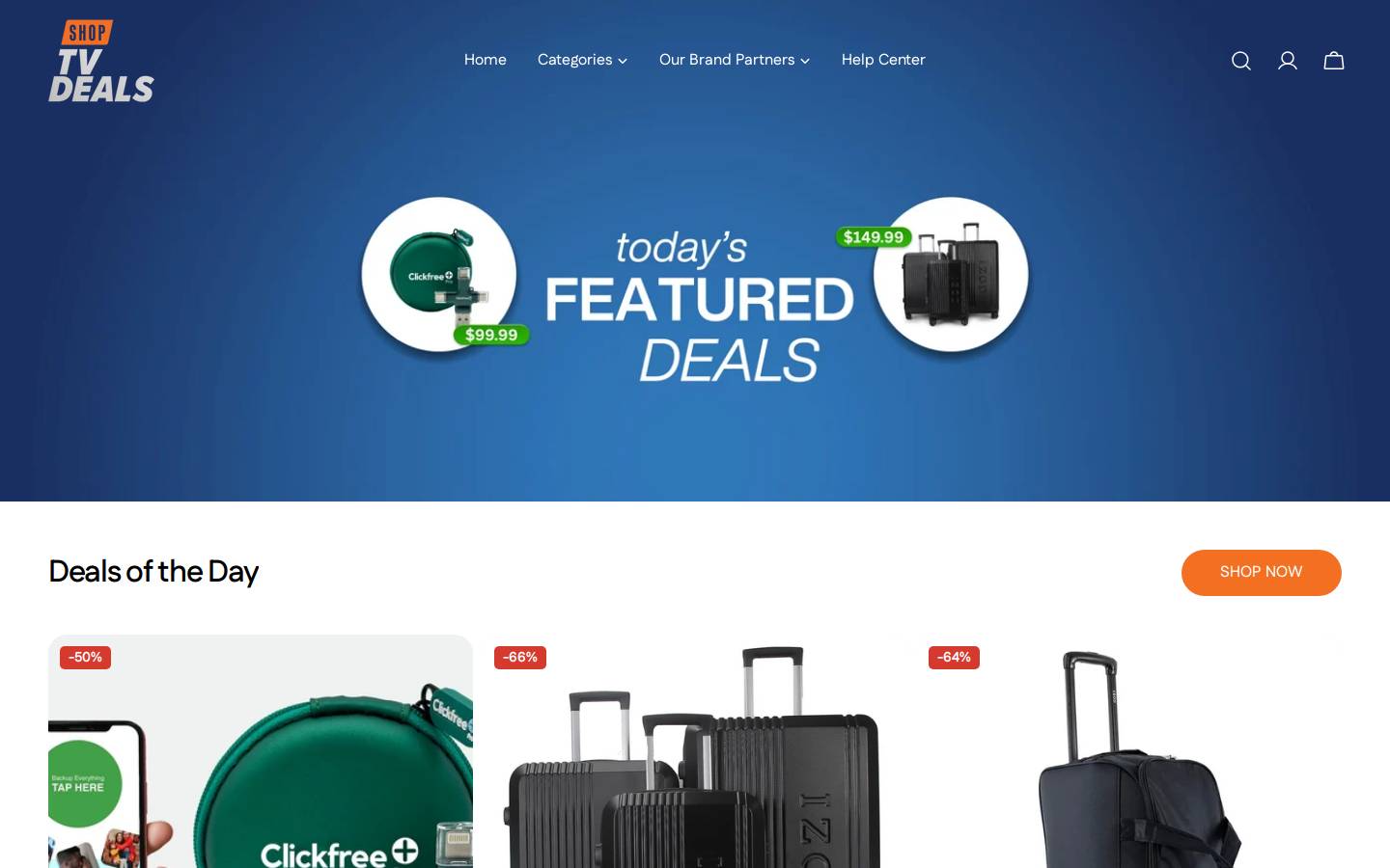 Shoptvdeals homepage screenshot