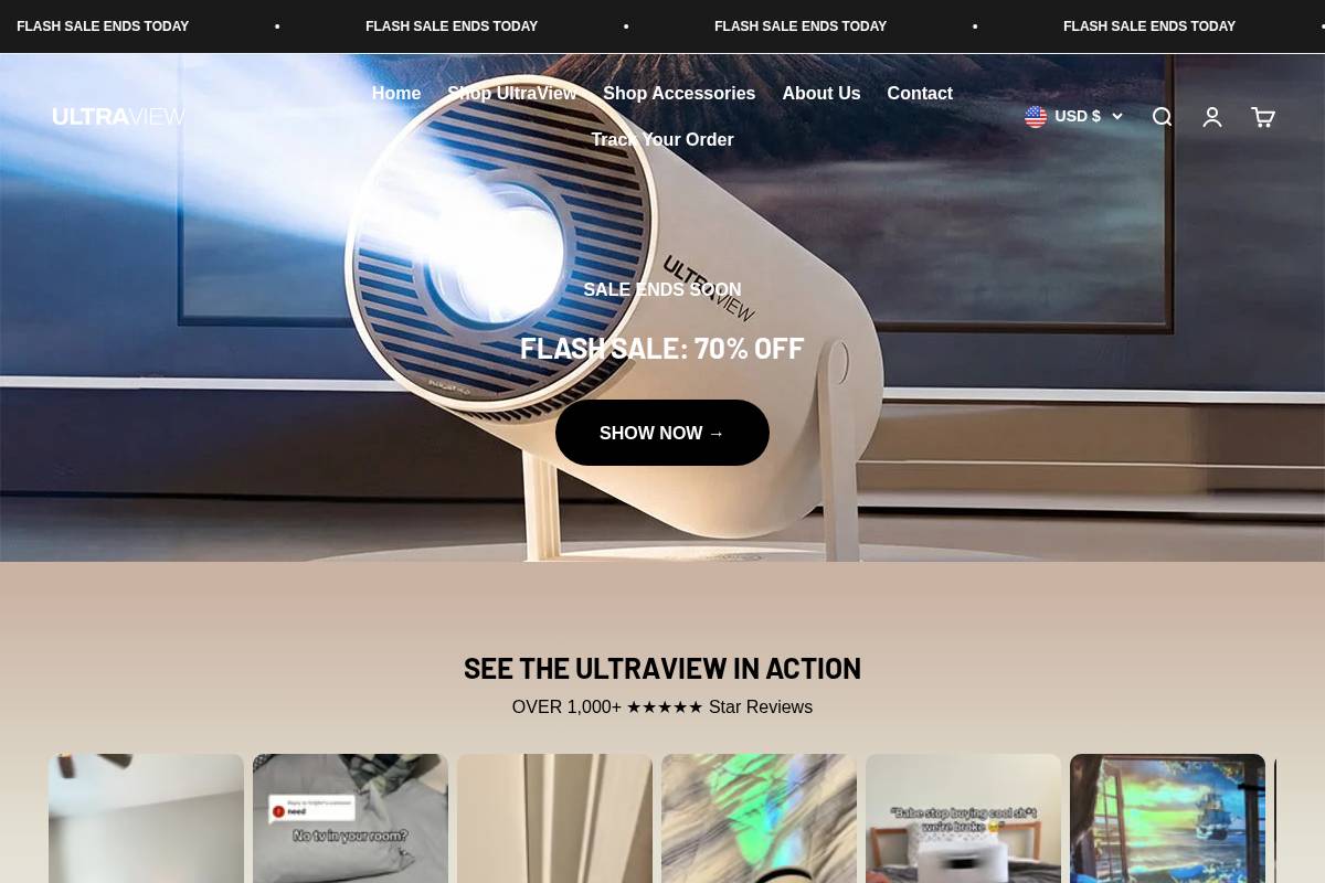 shopultraview.com homepage screenshot
