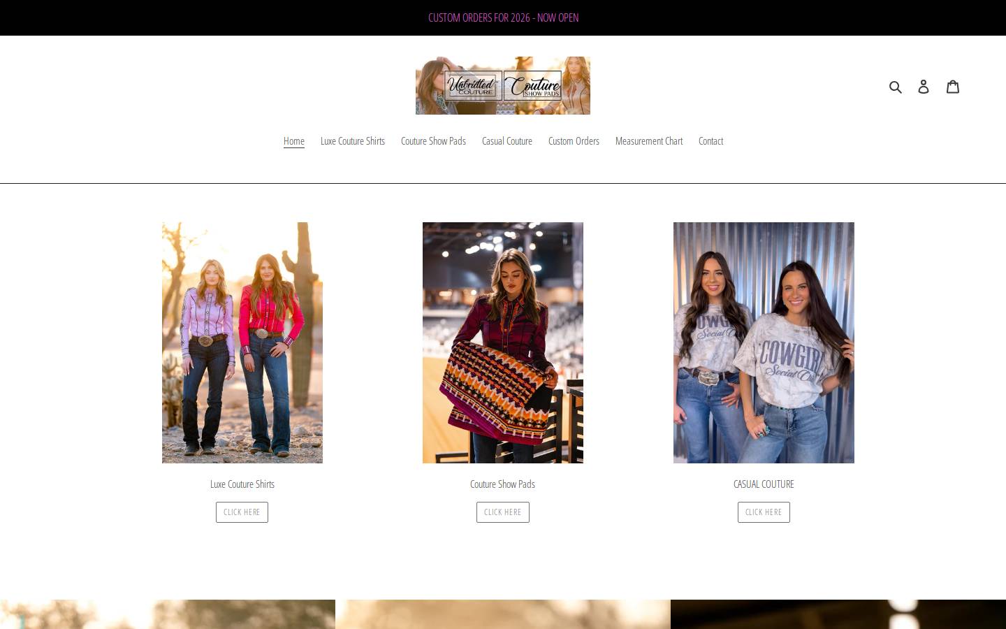 shopunbridled.com homepage screenshot