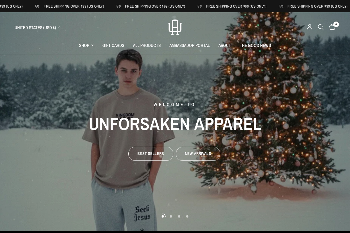 UNFORSAKEN™ homepage screenshot