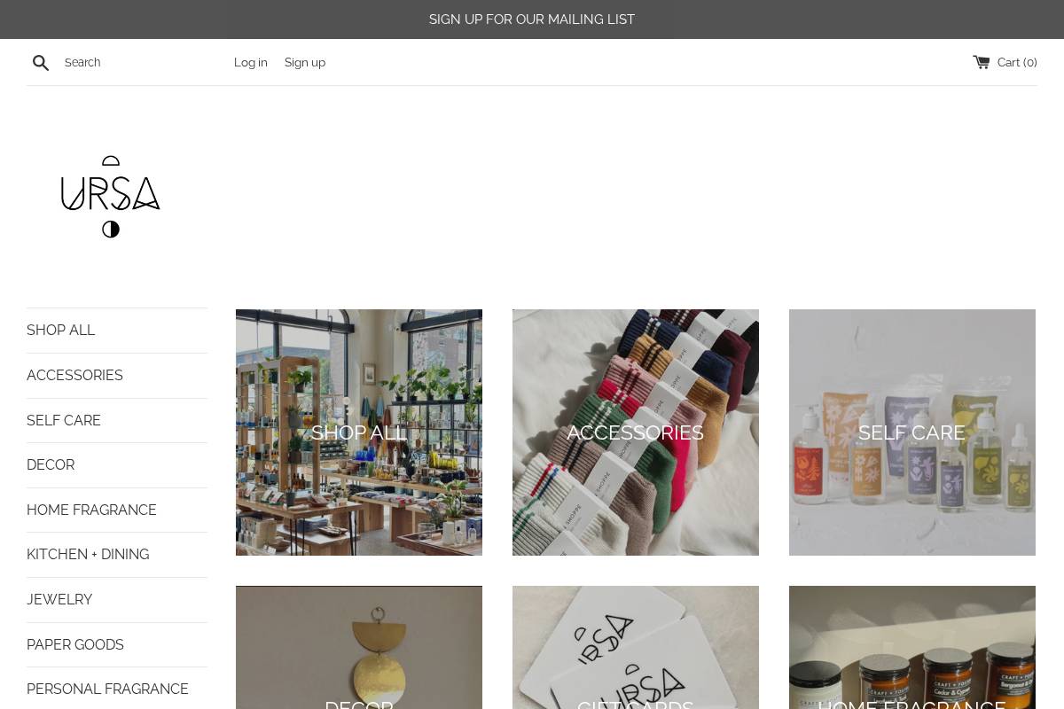 shopursa.com homepage screenshot