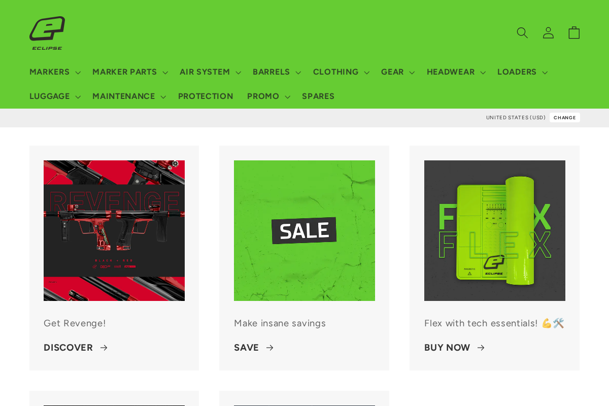 Planet Eclipse USA homepage screenshot