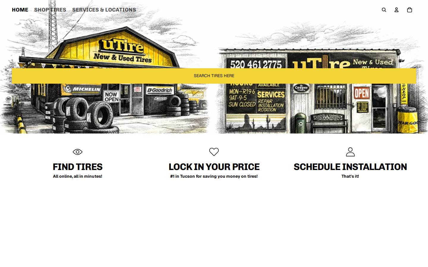 shoputire.com homepage screenshot
