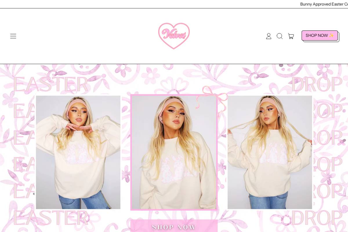 shopvelvetboutique.com homepage screenshot