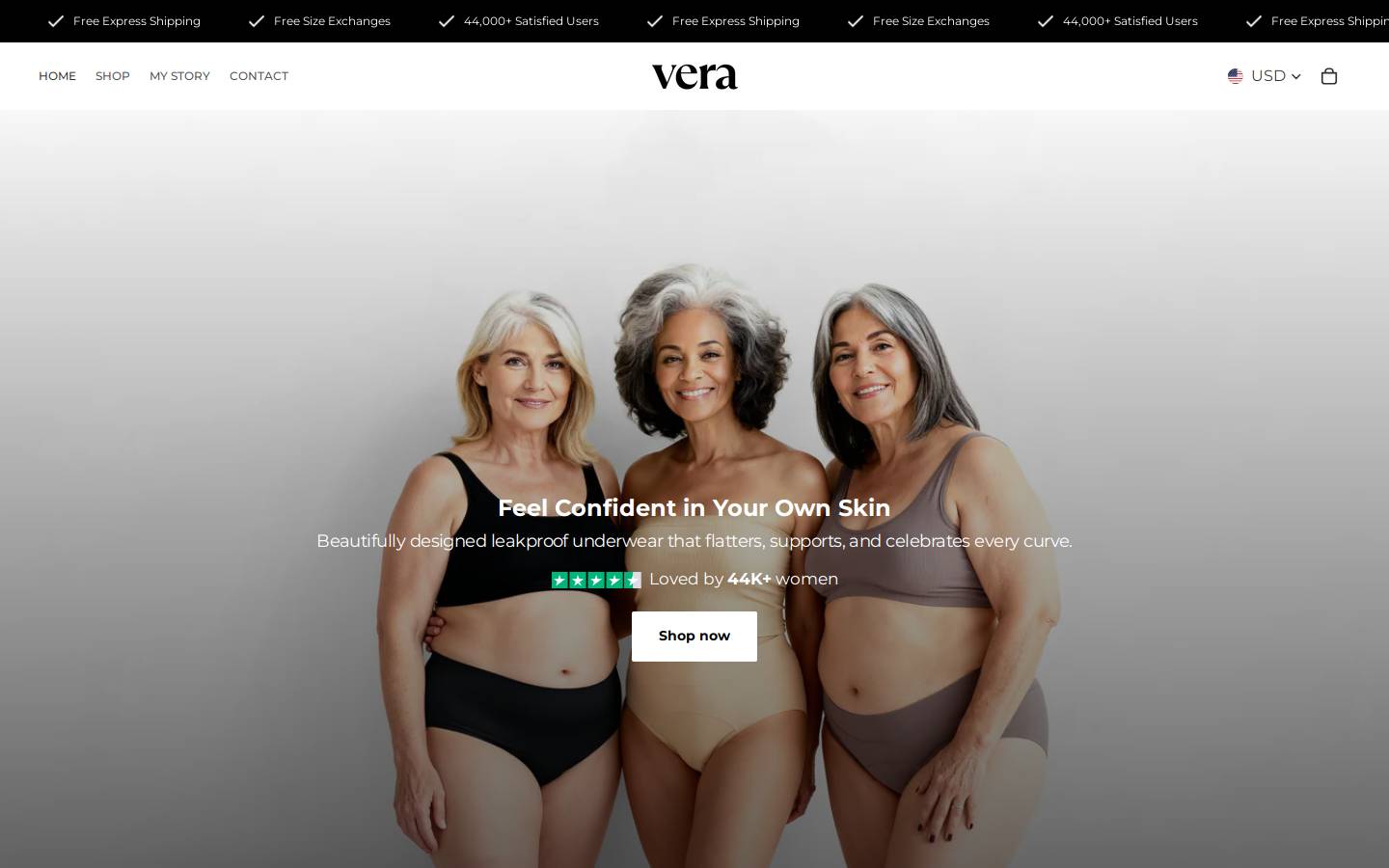 Shopvera homepage screenshot