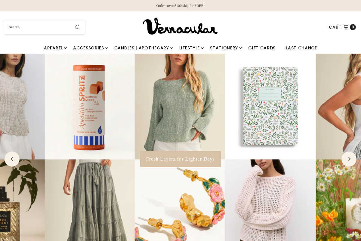 Vernacular homepage screenshot