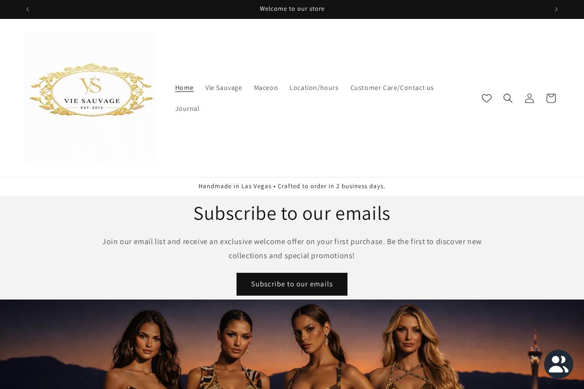 shopviesauvage.com homepage screenshot