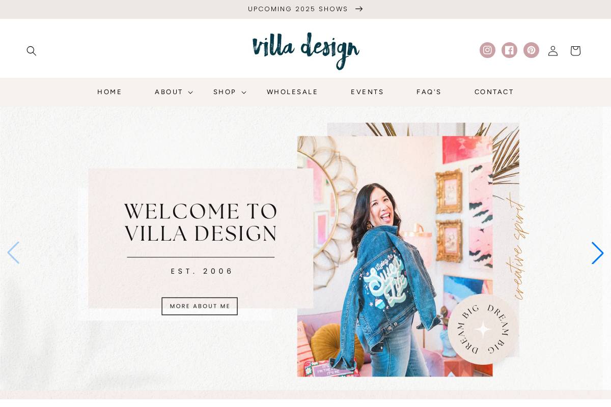 shopvilladesign.com homepage screenshot