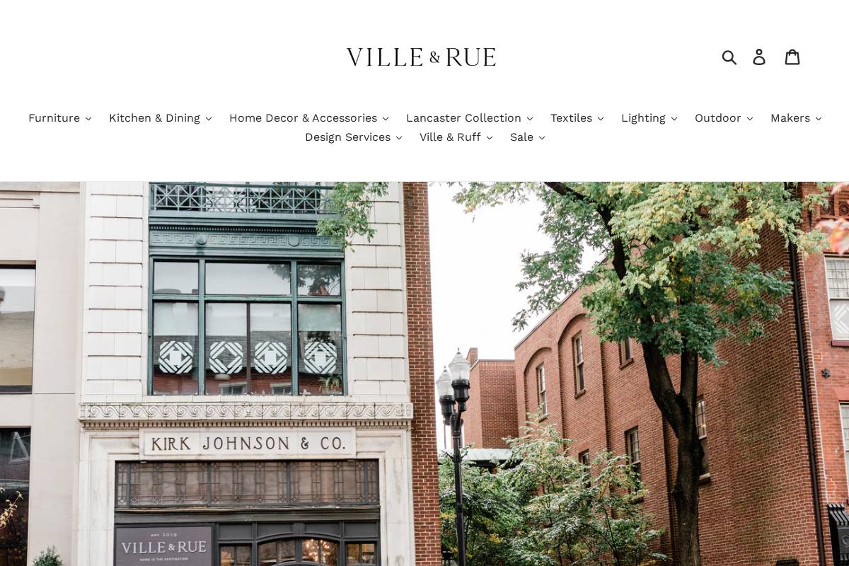 shopvilleandrue.com homepage screenshot