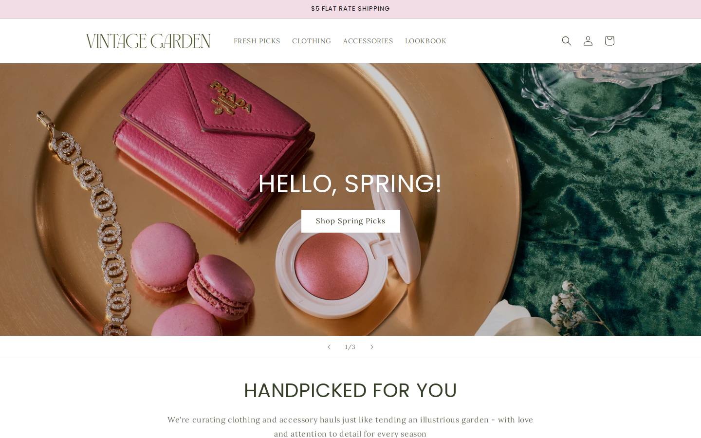 shopvintagegarden.com homepage screenshot