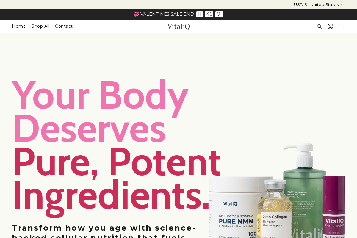 Shopvitaliq homepage screenshot