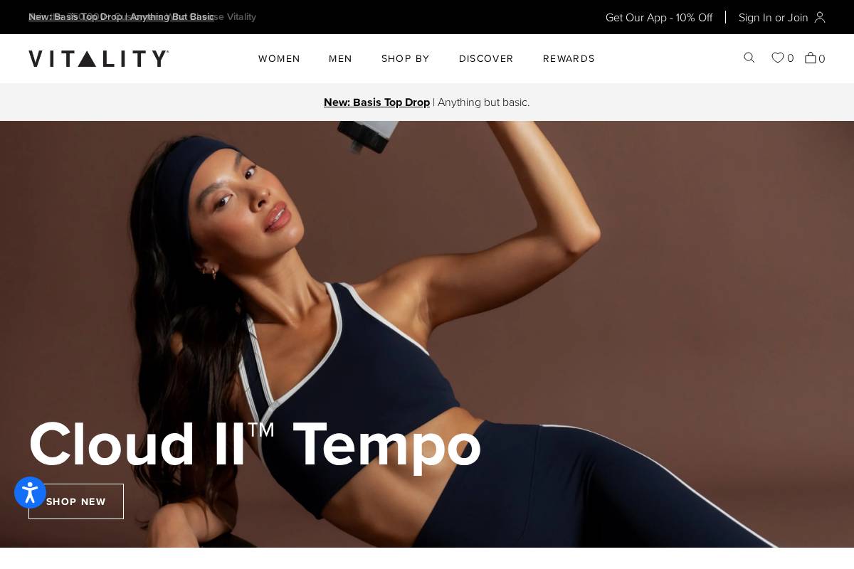 Shopvitality homepage screenshot