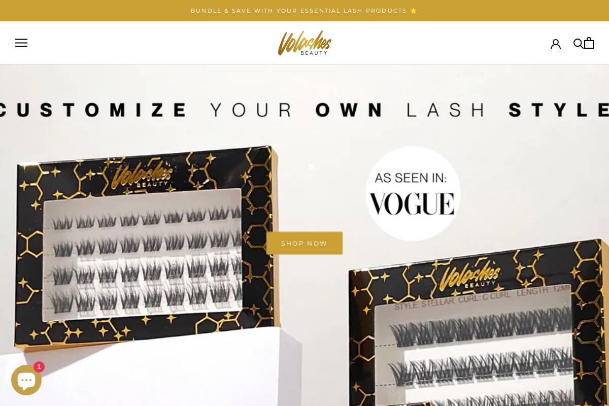 VOLASHES homepage screenshot