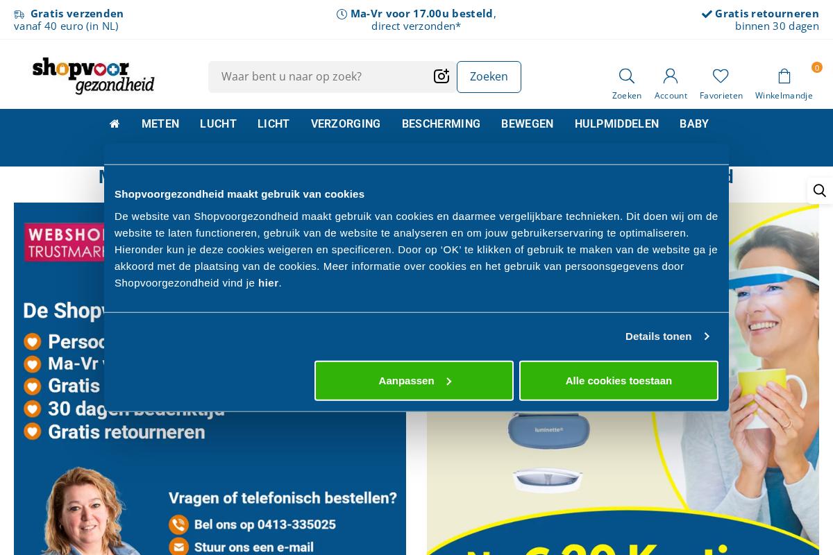 Shopvoorgezondheid homepage screenshot