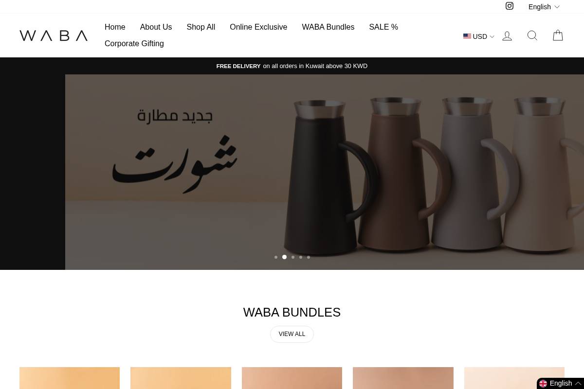 shopwaba.com homepage screenshot