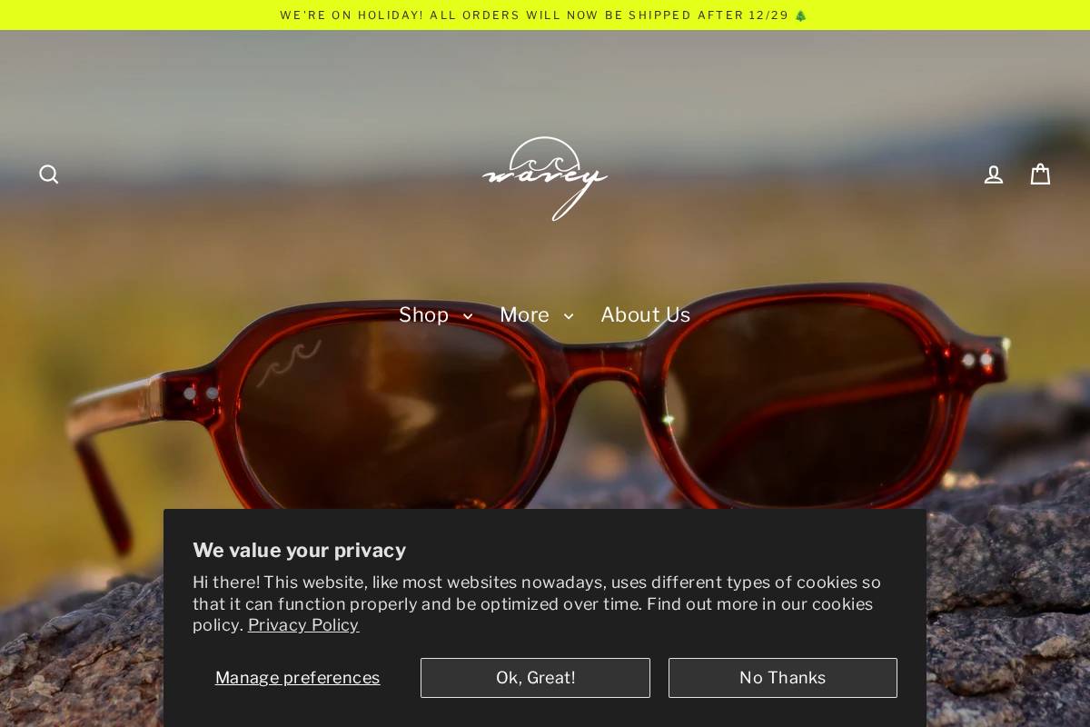 shopwavey.com homepage screenshot