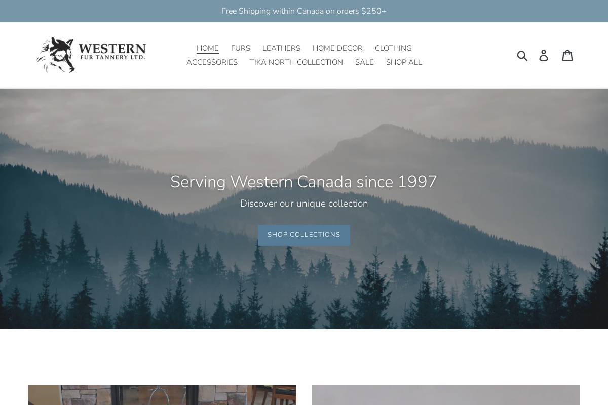 shopwesternfur.ca homepage screenshot