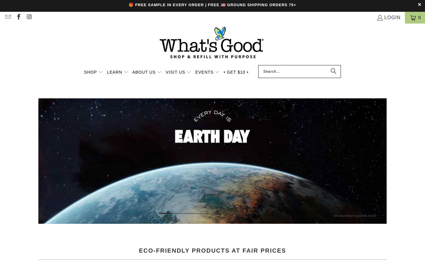 shopwhatsgood.com homepage screenshot