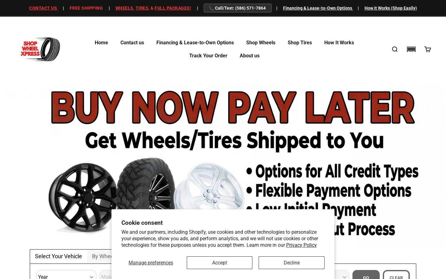 Shopwheelxpress homepage screenshot