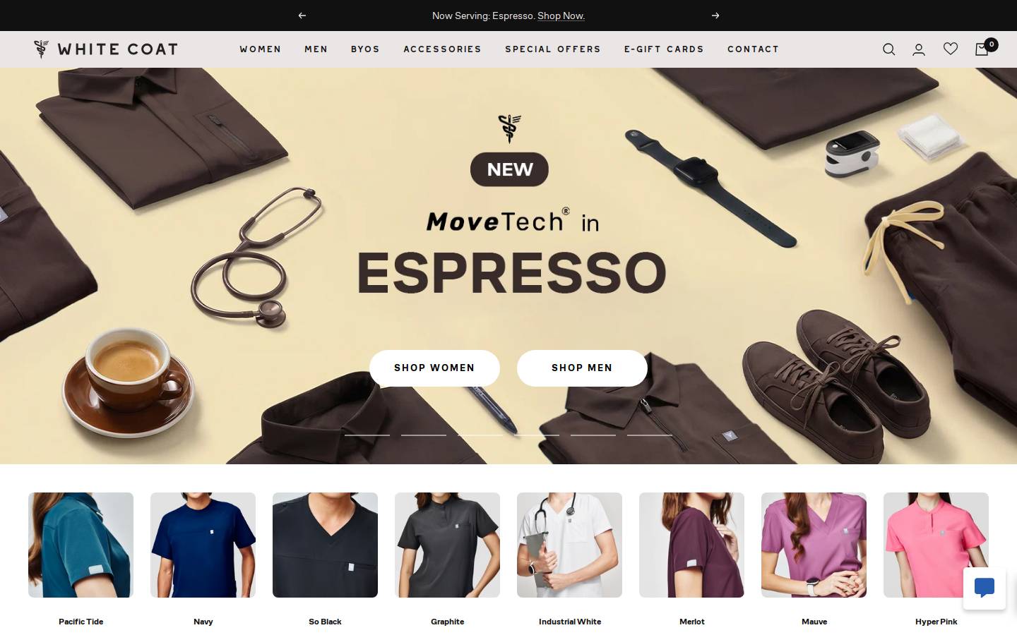 shopwhitecoat.com homepage screenshot