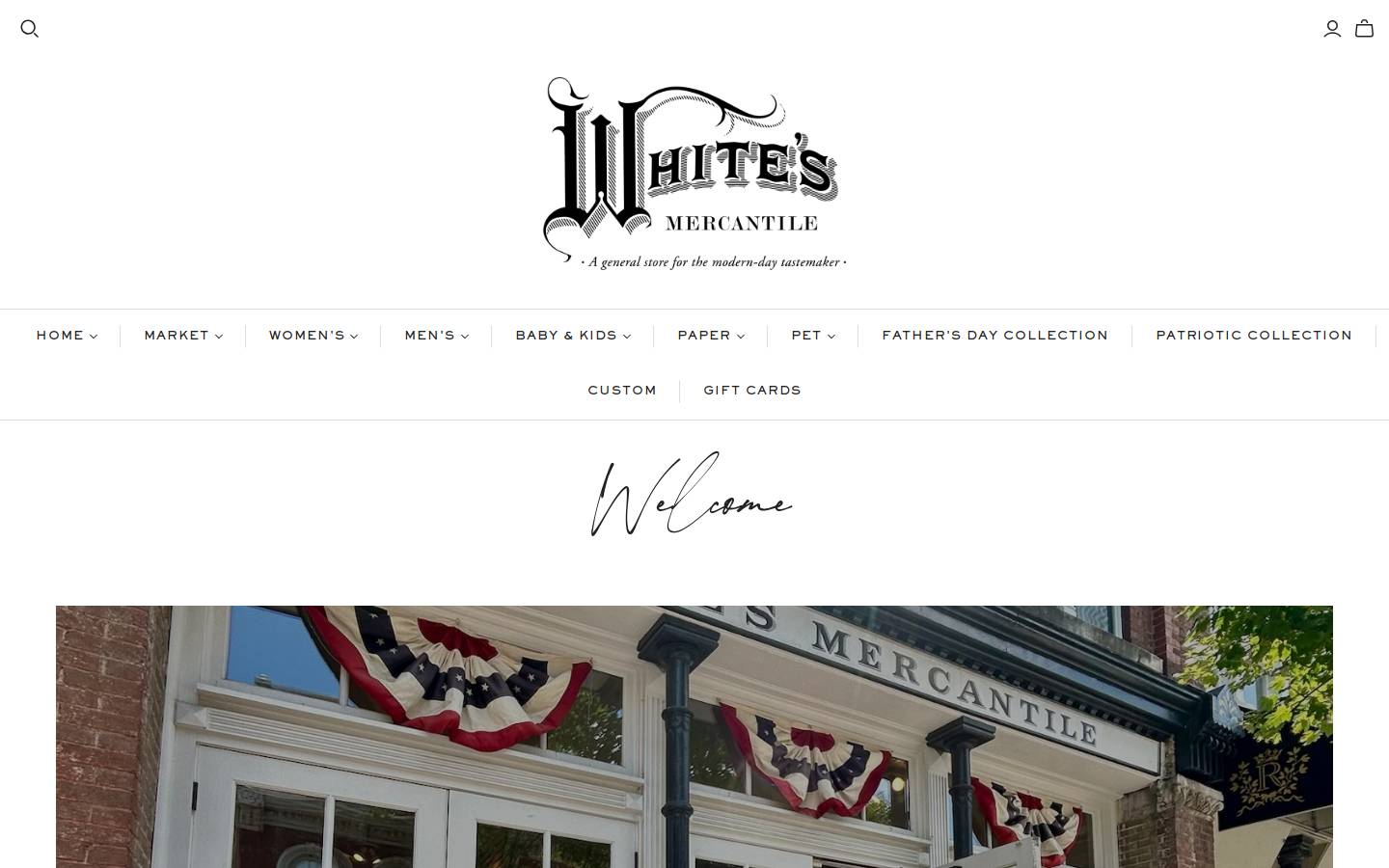 shopwhitesmercantile.com homepage screenshot