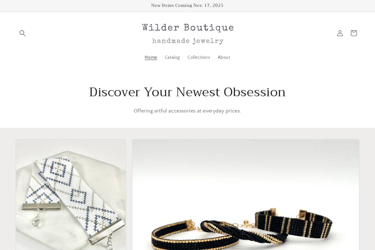 shopwilderboutique.com homepage screenshot