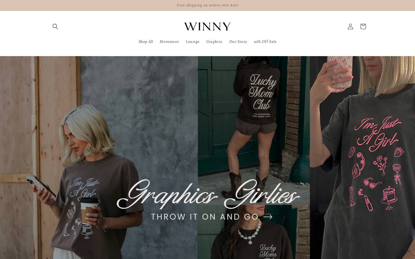shopwinny.com homepage screenshot