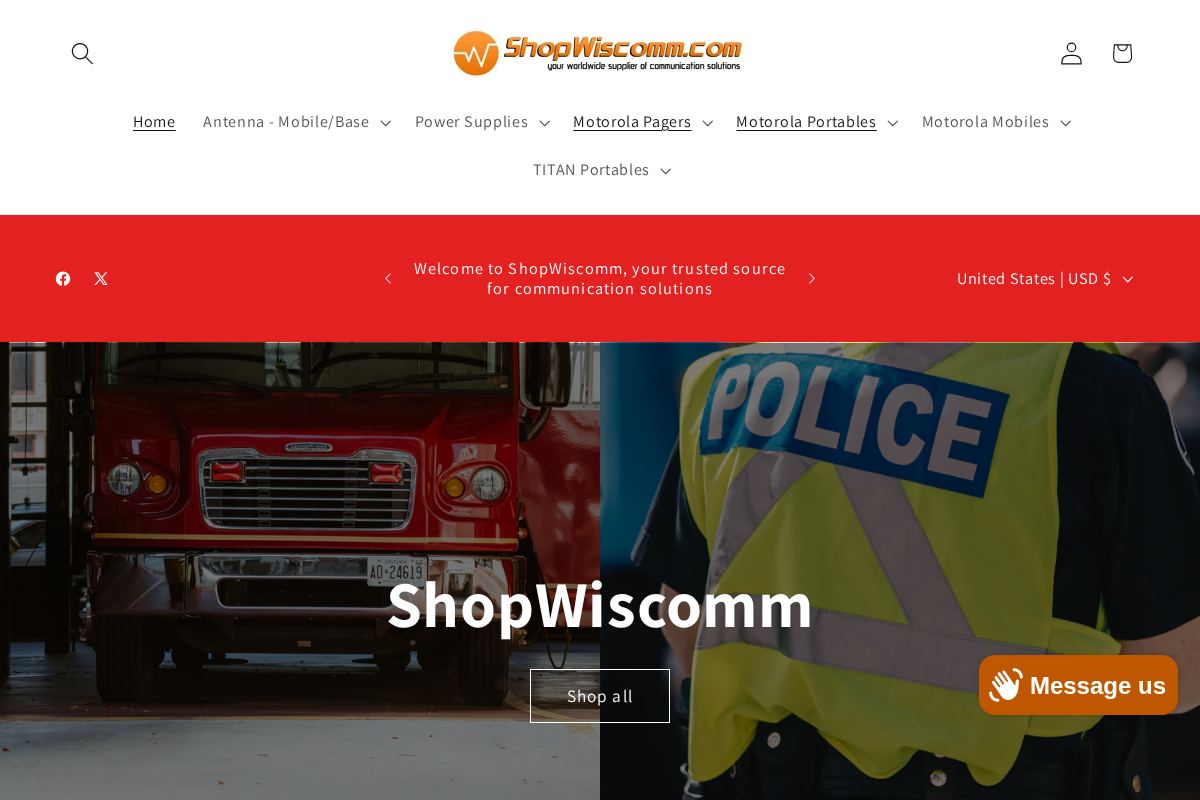 ShopWiscomm homepage screenshot