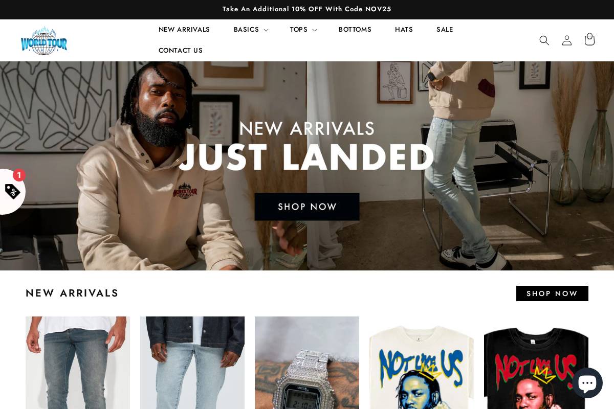 shopworldtour.com homepage screenshot