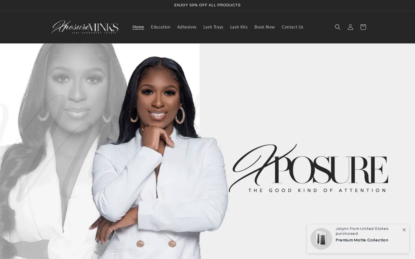 shopxposureminks.com homepage screenshot
