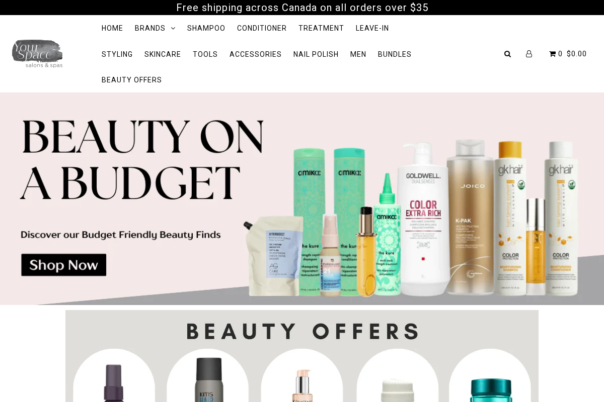 Yourspace Salons homepage screenshot