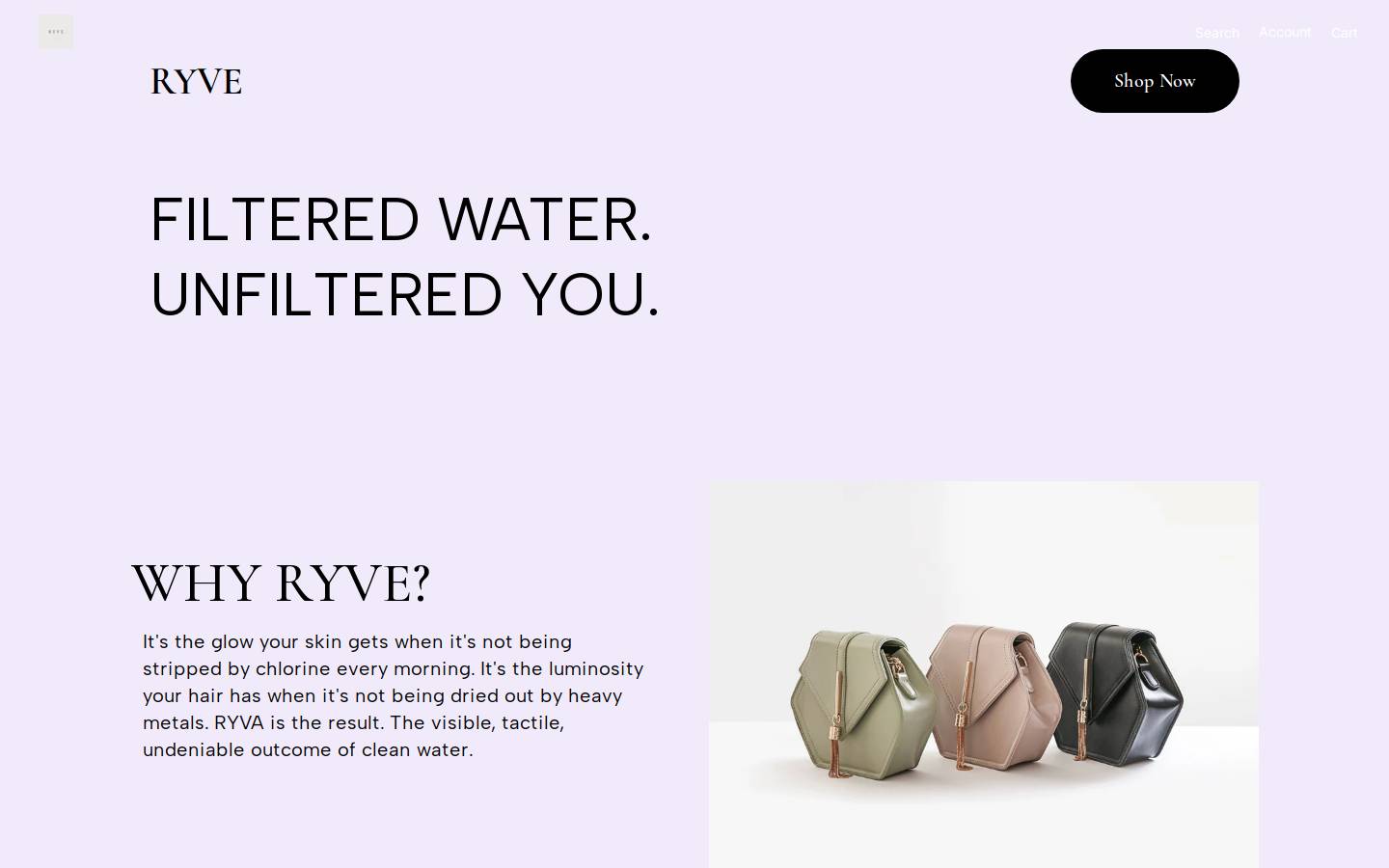 shopyryve.com homepage screenshot