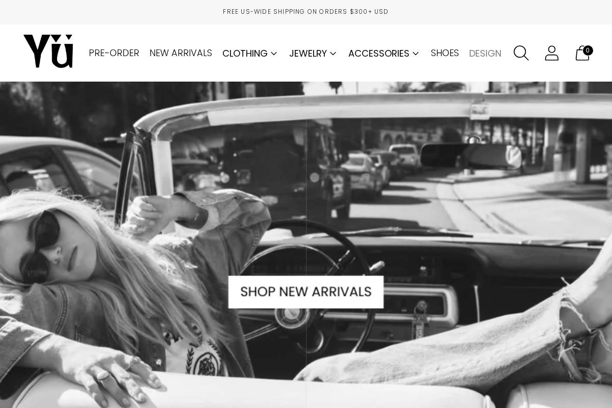 shopyufashion.com homepage screenshot